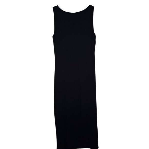 Peruvian Connection Soft Pima Cotton Sleeveless Maxi Dress Medium Black Twist - Picture 9 of 12